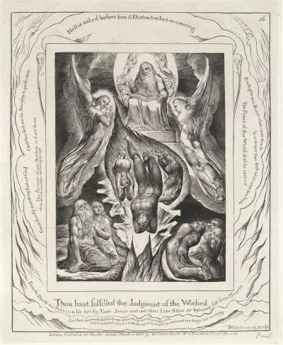 Illustrations of the book of Job Pl.17 av William Blake