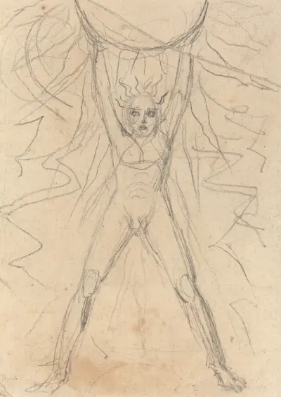 Los Supporting the Sun (recto) (probably c. 1793) av William Blake