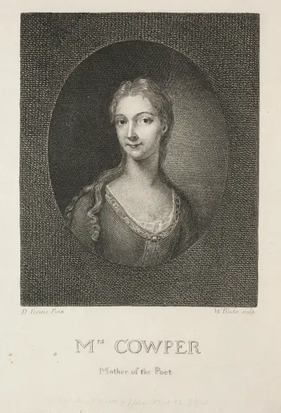 Mrs. Cowper, Mother of the Poet av William Blake
