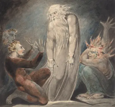 The Ghost of Samuel Appearing to Saul av William Blake
