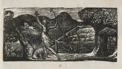 The Pastorals of Virgil, Eclogue I; The Shepherd Chases away a Wolf av William Blake