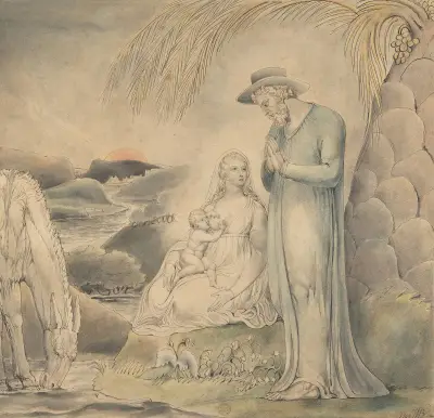 The Rest on the Flight into Egypt (The Repose of the Holy Family in Egypt) av William Blake