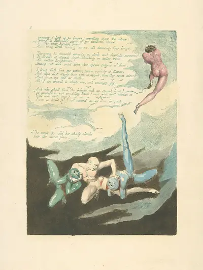 Unwilling I look up to heaven!… av William Blake