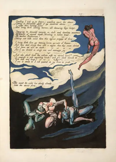 Unwilling I look up … av William Blake
