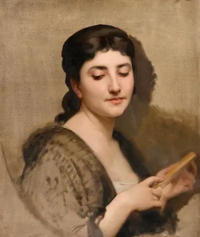 A Young Woman with a Fan von William Bouguereau