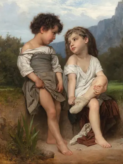 Vid bäcken av William Bouguereau