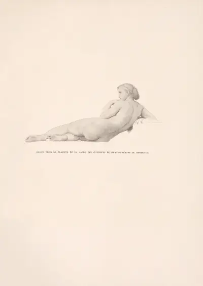 Dessin pour le plafond de la Salle des concerts du Grand Thèatre de Bordeaux, William Bouguereau
