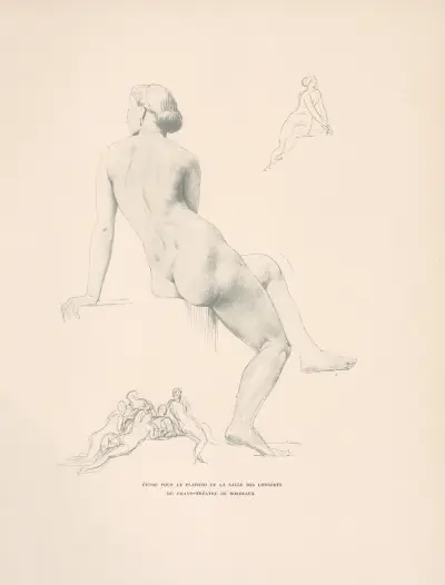 Skiss till Salle des concerts tak av William Bouguereau