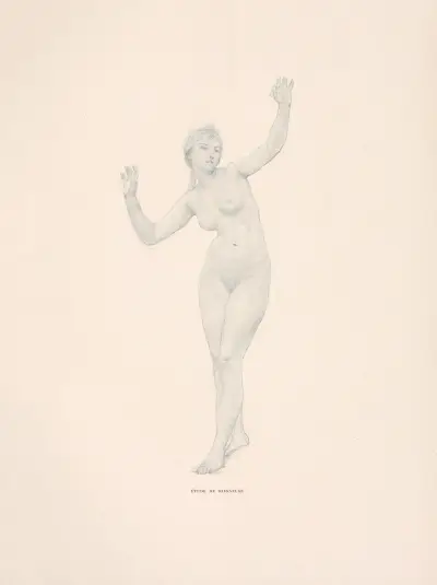 Badande kvinna (studie) av William Bouguereau