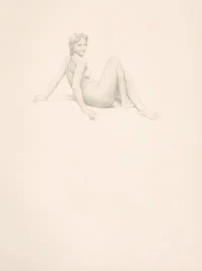 Studie av ung flicka av William Bouguereau