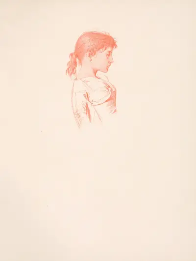 Studie av ung flicka av William Bouguereau