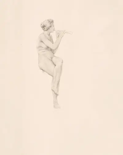 Studie av ung flicka av William Bouguereau