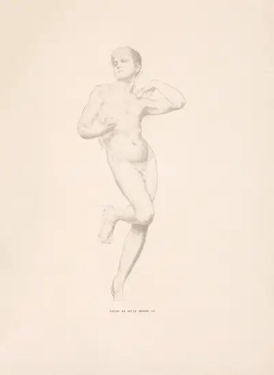 Studie av naken ung man av William Bouguereau