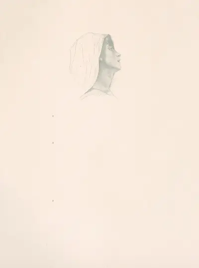 Studie av kvinnohuvud av William Bouguereau