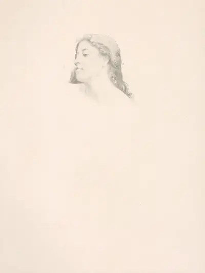 Studie av kvinno huvud av William Bouguereau