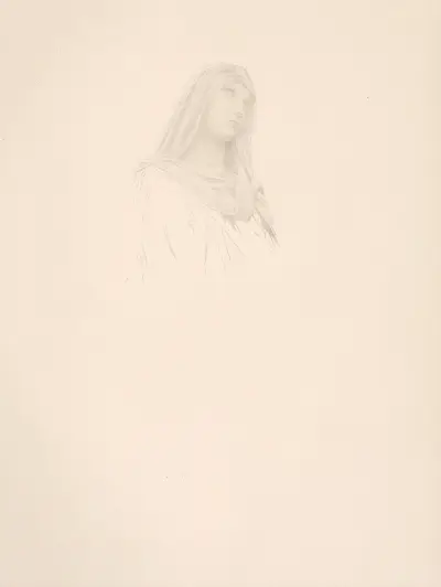 Studie av jungfruhuvud av William Bouguereau