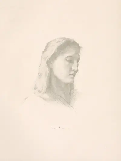 Studie av jungfruhuvud av William Bouguereau