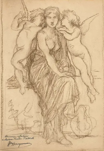 Studie för ”Vårsång” eller ”Hjärtats uppvaknande” av William Bouguereau