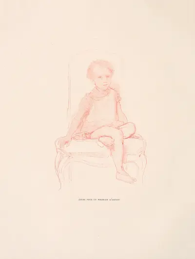 Studie för ett barnporträtt av William Bouguereau
