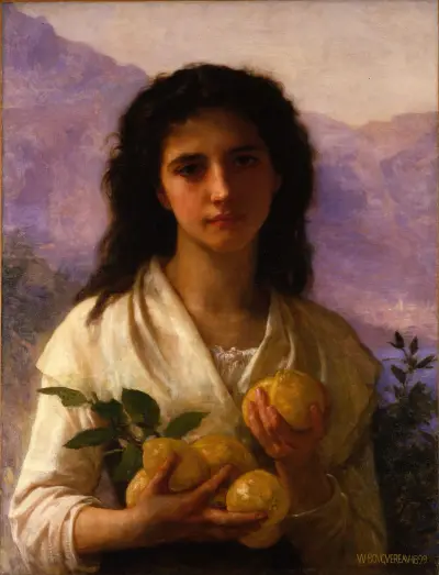 Flicka med citroner av William Bouguereau