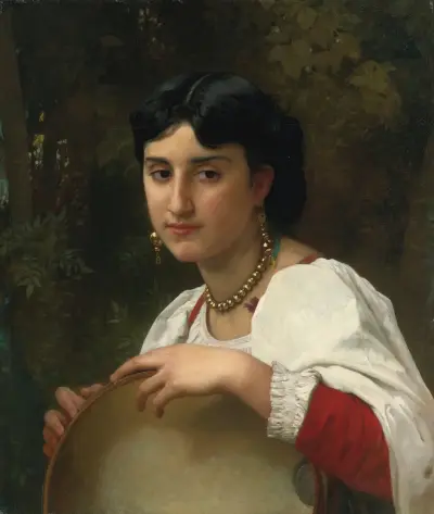 Italienska med tamburin av William Bouguereau