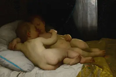 De sovande barnen av William Bouguereau