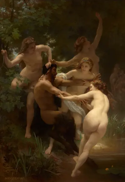 Nymphs And Satyr von William Bouguereau