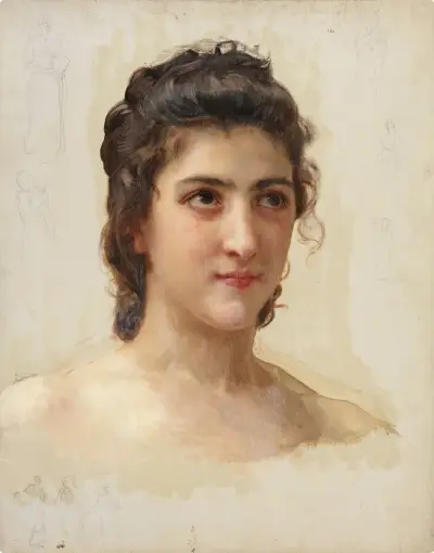 Portrait Study of Gabrielle Drunzer av William Bouguereau