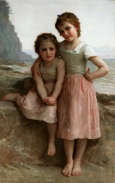 Systrar vid stranden av William Bouguereau