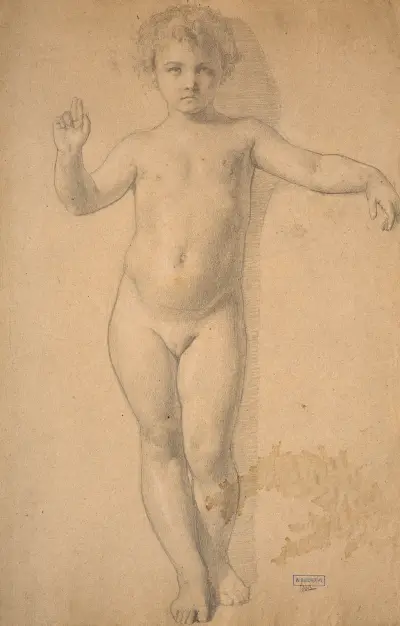 Standing child nude von William Bouguereau