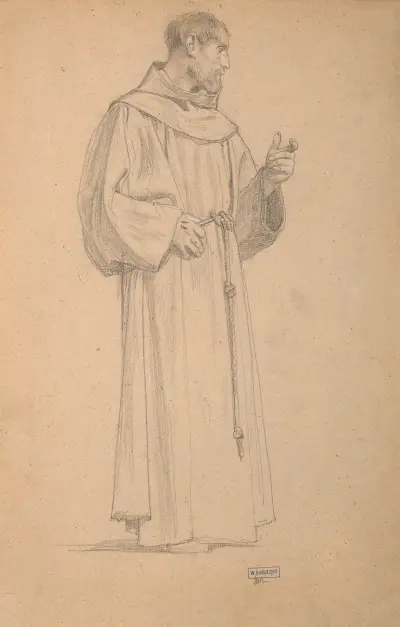 Studie för en franciskanhelgon av William Bouguereau