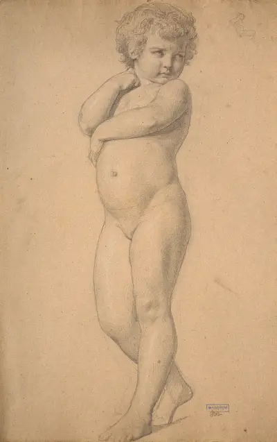 Studie till Den första oenigheten av William Bouguereau