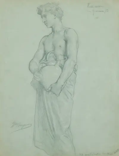 Studie för Konungarnas tillbedjan av William Bouguereau