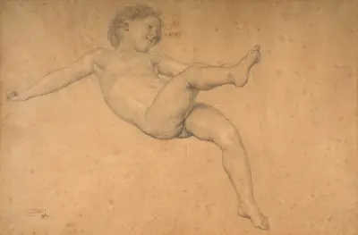 Studie för Le Jour et la Nuit av William Bouguereau
