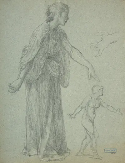 Studie till Offrande à l’amour av William Bouguereau