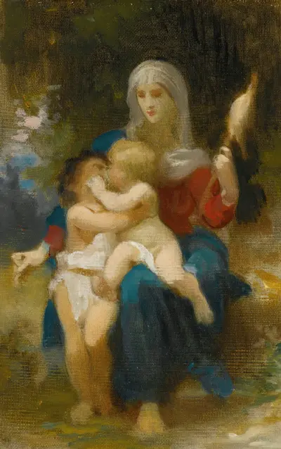 Studie för Den heliga familjen av William Bouguereau