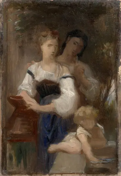 Study for The secret, William Bouguereau