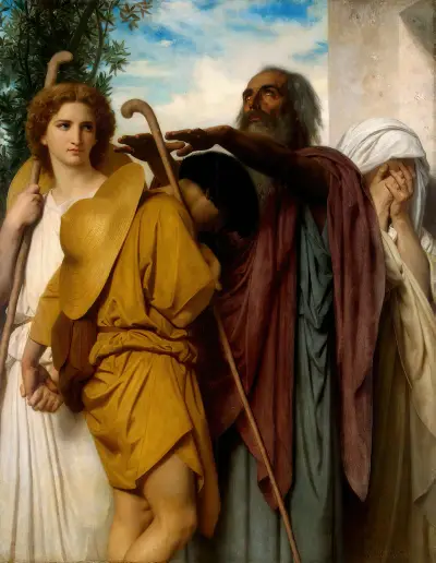 Tobias tar farväl av sin far av William Bouguereau