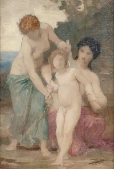 Två kvinnor och en putto av William Bouguereau