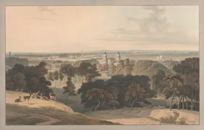 London från Greenwich Park av William Daniell