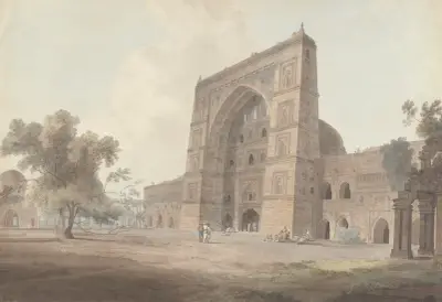 Main Entrance of the Jami Mosque, Jaunpur (1797 to 1807) av William Daniell