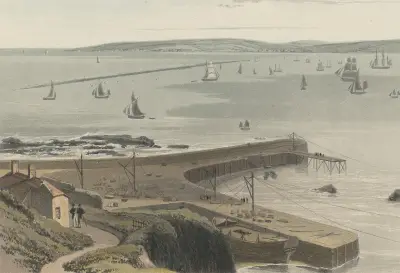 Quay at Straddon Point Near Plymouth av William Daniell