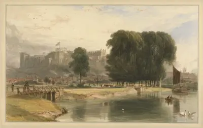 Windsor Castle från Brocas Meadows av William Daniell