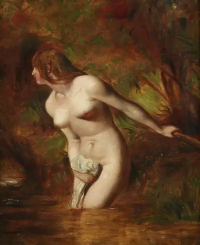 Musidora; Baderskan 'Vid den tveksamma brisen förskräckt' av William Etty