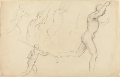Studies of Men Running av William Etty