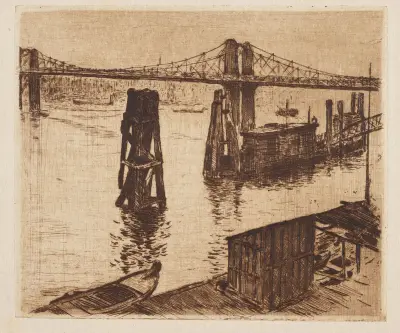Battersea Bridge London av Alfred William Finch