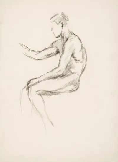 Istuva poika, harjoitelma av Alfred William Finch