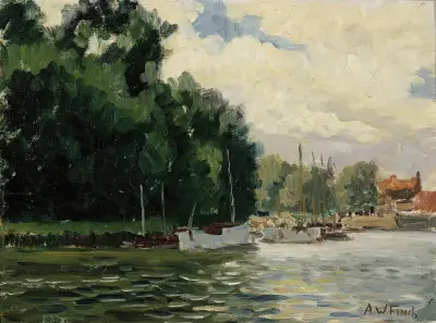 Richmond, Thames av Alfred William Finch
