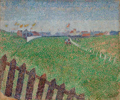 The Wellington Racecourse in Drizzle (Ostende) av Alfred William Finch