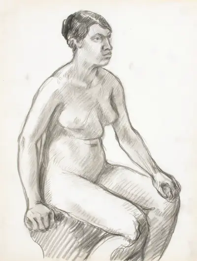 Woman Seated av Alfred William Finch